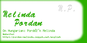 melinda pordan business card